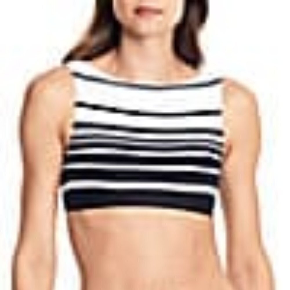 Ralph Lauren Swim Suit Top Sz 16 Padded Underwire High Neck 374